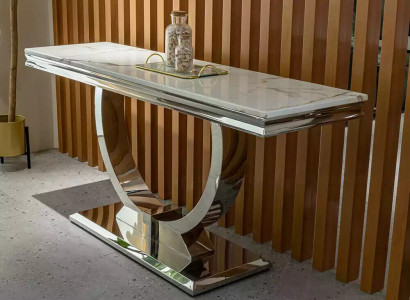 Zilveren dressoir consoletafel luxe tafel zilver chroom 120x40cm